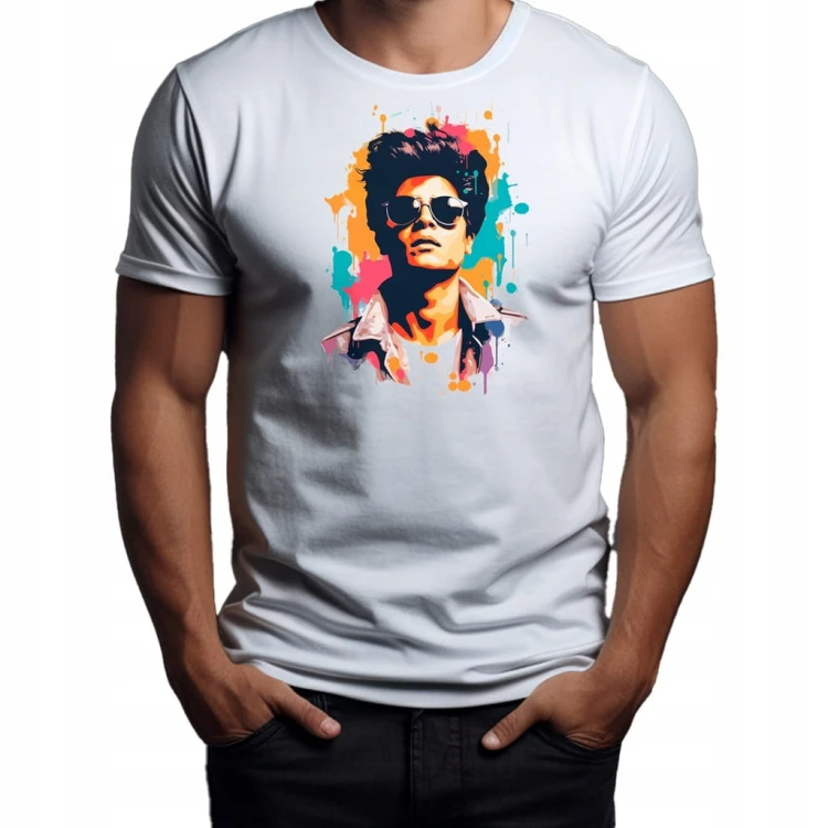 Nowoczesny T-shirt "Bruno Mars" Bawełna