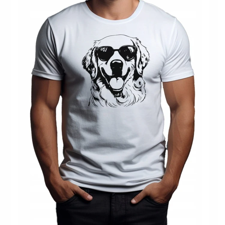 Koszulka T-shirt "Golden retriever" Bawełna