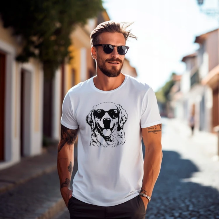 Koszulka T-shirt "Golden retriever" Bawełna