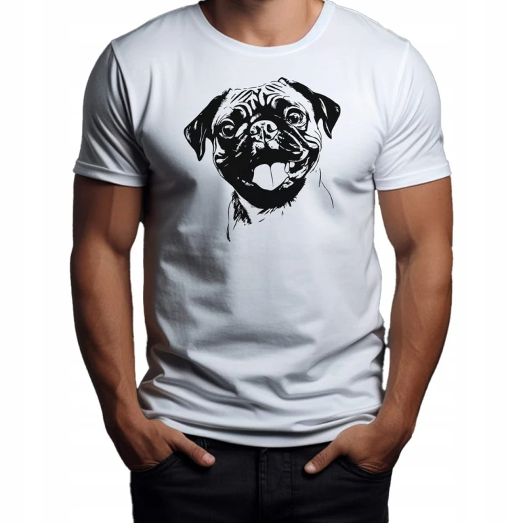 Koszulka T-shirt "Pug Dog" Bawełna