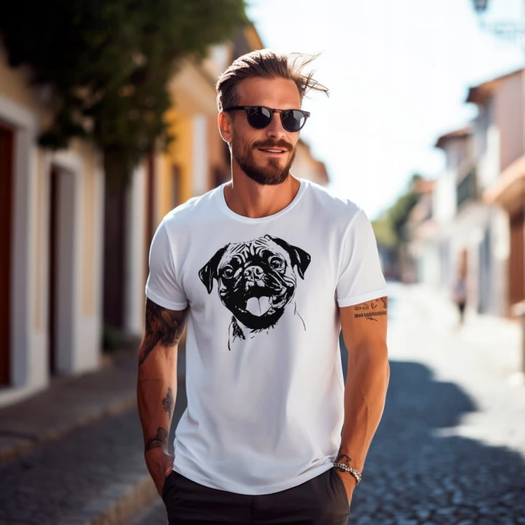Koszulka T-shirt "Pug Dog" Bawełna