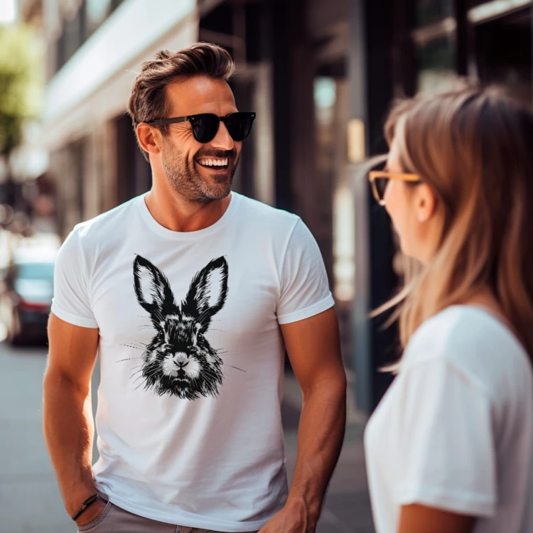 Koszulka T-shirt "Królik" Bawełna
