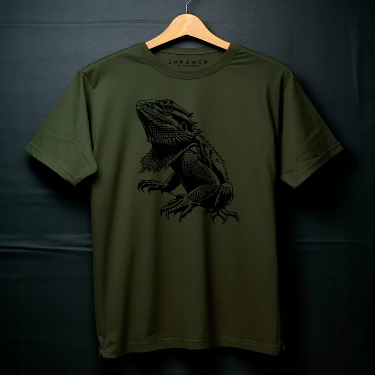 Koszulka T-shirt "Jaszczurka Smok Brodaty" Bawełna