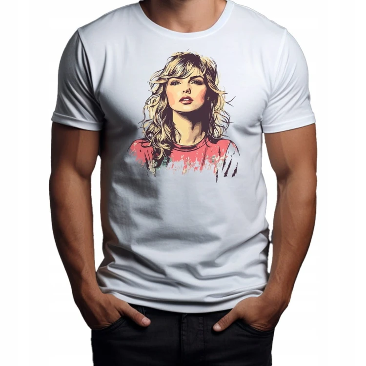 Nowoczesna Koszulka T-Shirt ''Taylor Swift'' Bawełna