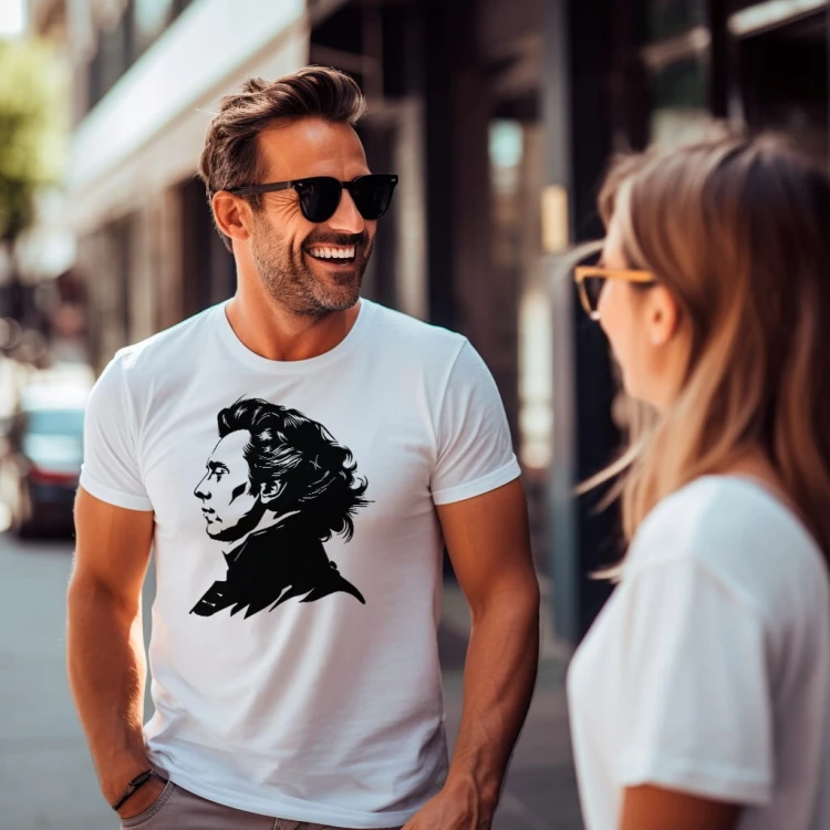 Koszulka T-Shirt ''Fryderyk Chopin'' Bawełna