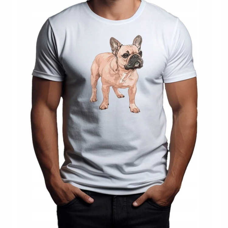 Koszulka Nowoczesna T-Shirt ''French Buldog'' Bawełna