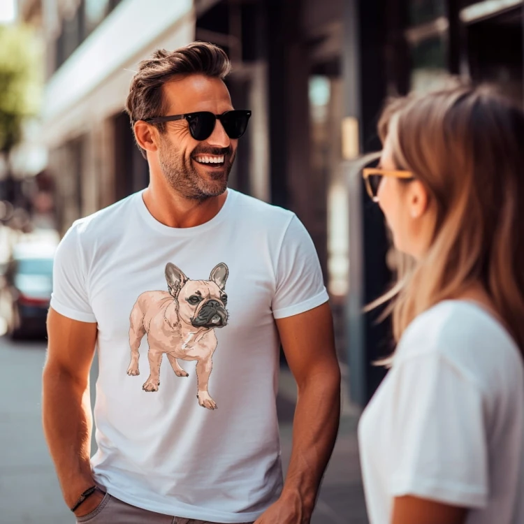 Koszulka Nowoczesna T-Shirt ''French Buldog'' Bawełna