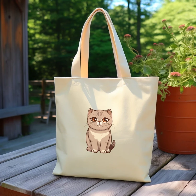 TORBA shopper "Scottish Fold cat" Bawełniana