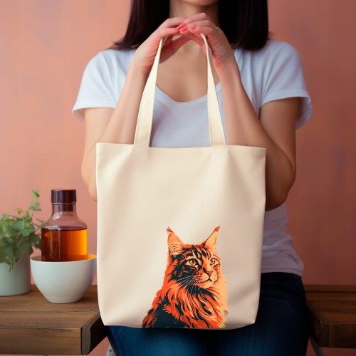 TORBA shopper "Maine Coon" Bawełniana