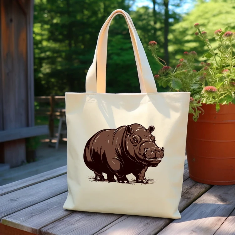 TORBA shopper "Hipopotam" Bawełniana