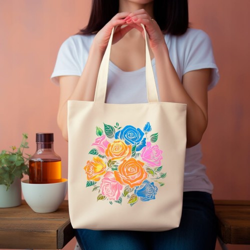 TORBA "Rose Elegance Shopper" Bawełniana