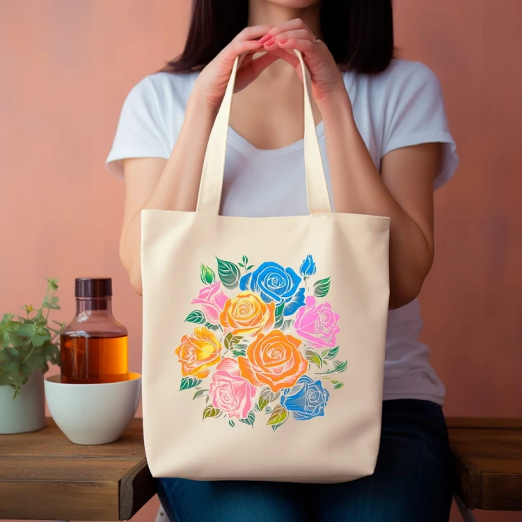 TORBA "Rose Elegance Shopper" Bawełniana