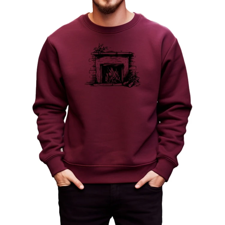 Swiateczna Bluza Sweatshirt "Kominek" Bawełna