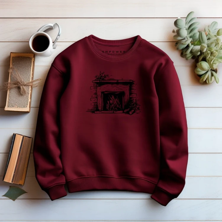Swiateczna Bluza Sweatshirt "Kominek" Bawełna