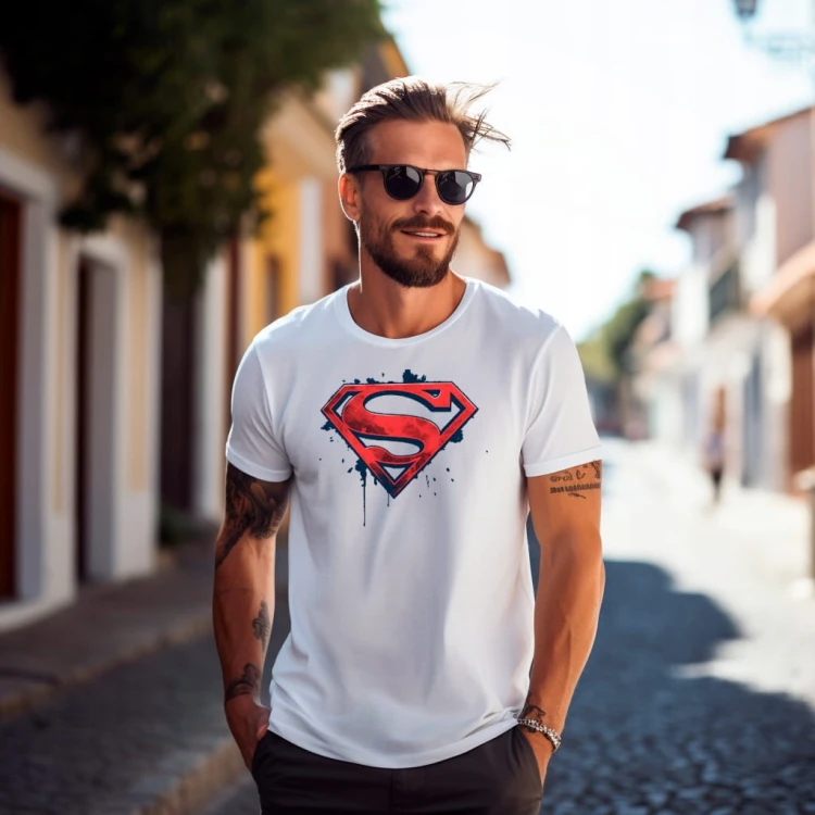Nowoczesny T-shirt "Superman LOGO" Bawełna