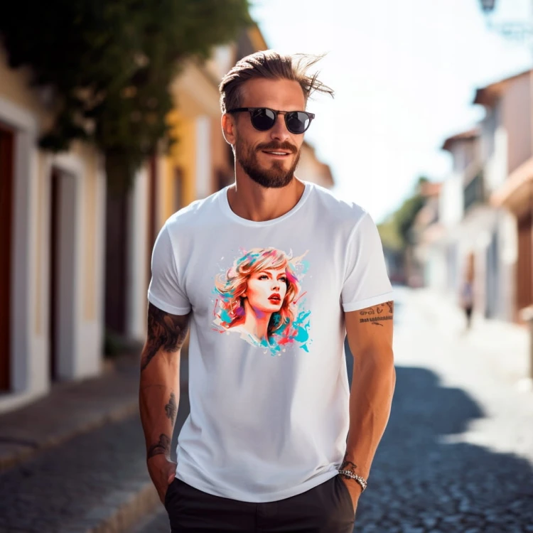 Nowoczesny T-shirt "Taylor Swift" Bawełna
