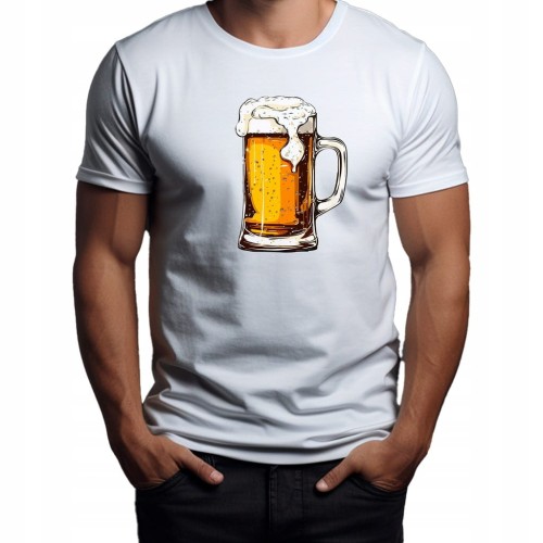 Nowoczesny T-shirt "Beer" Bawełna