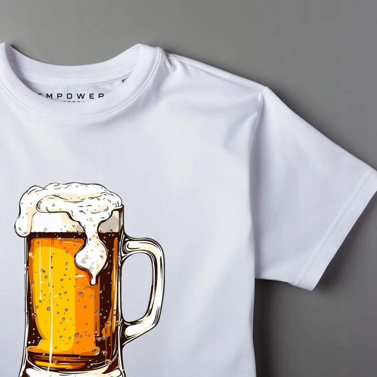 Nowoczesny T-shirt "Beer" Bawełna