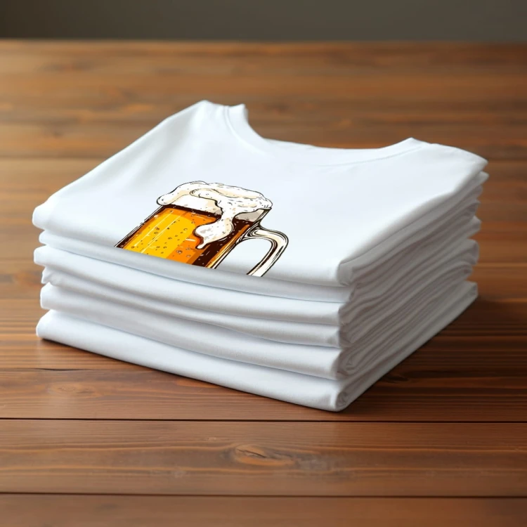 Nowoczesny T-shirt "Beer" Bawełna
