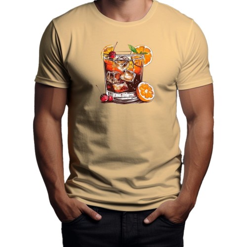 Nowoczesny T-shirt "Old Fashioned Coctail" Bawełna
