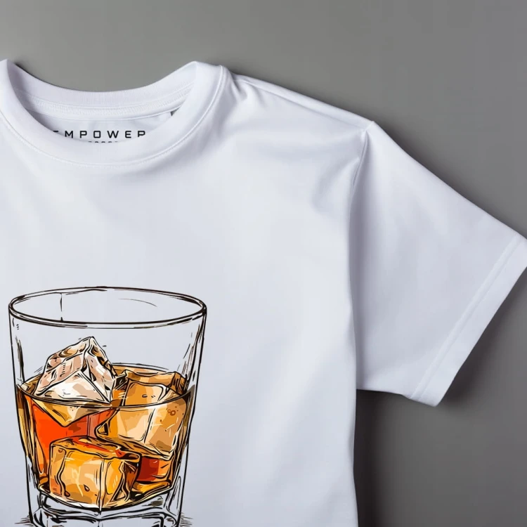 Nowoczesny T-shirt "Whisky" Bawełna