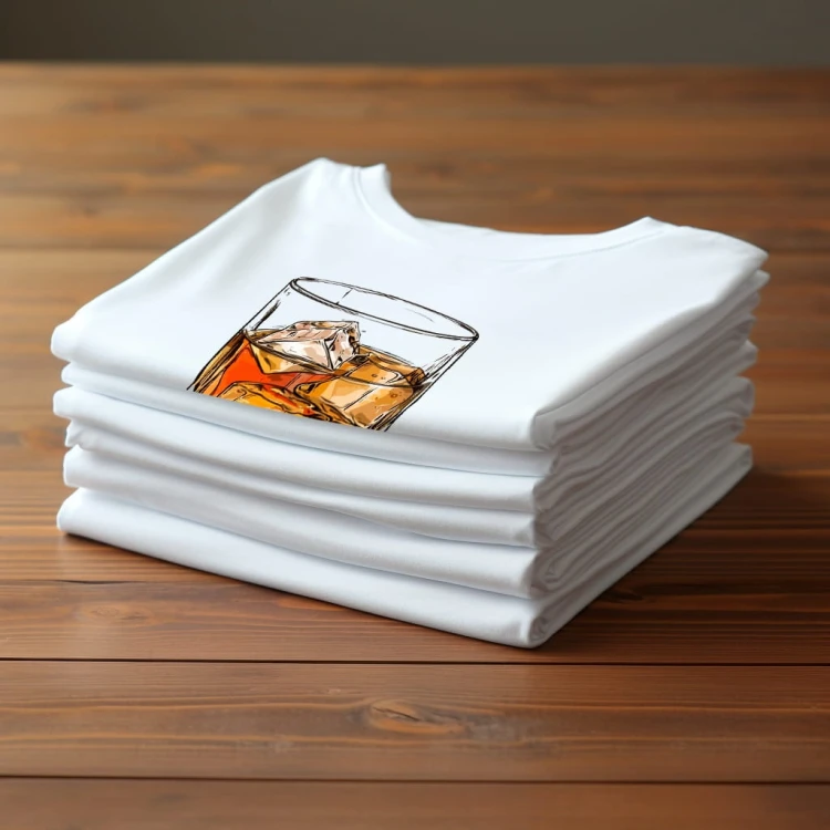 Nowoczesny T-shirt "Whisky" Bawełna
