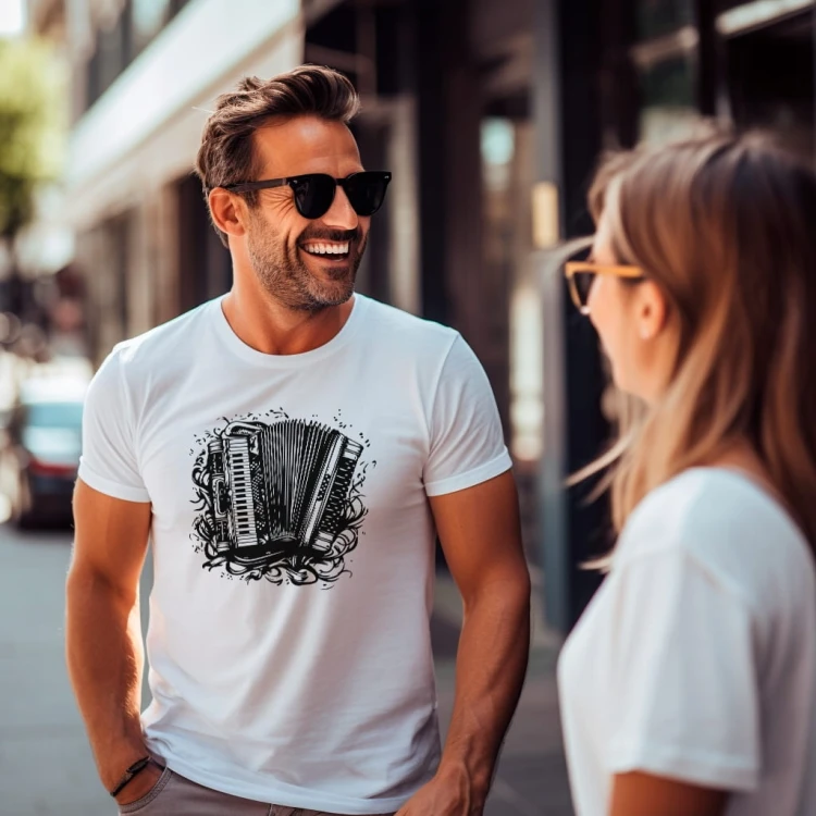 Koszulka T-shirt "Accordion" Bawełna