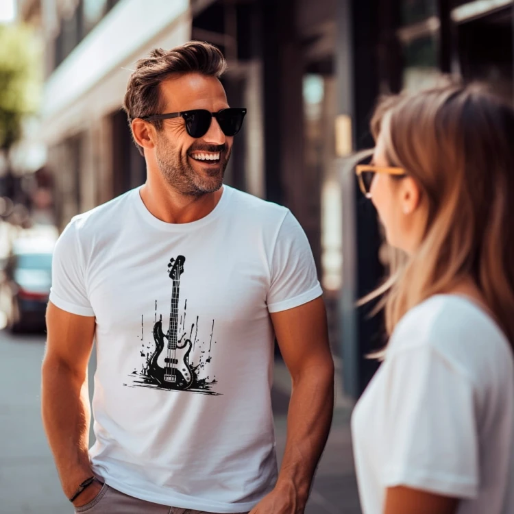 Koszulka T-shirt "Bass Guitar" Bawełna