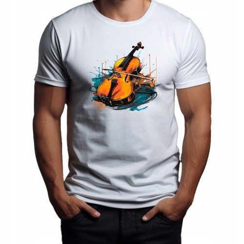 Nowoczesny T-shirt "Wiolonczela" Bawełna
