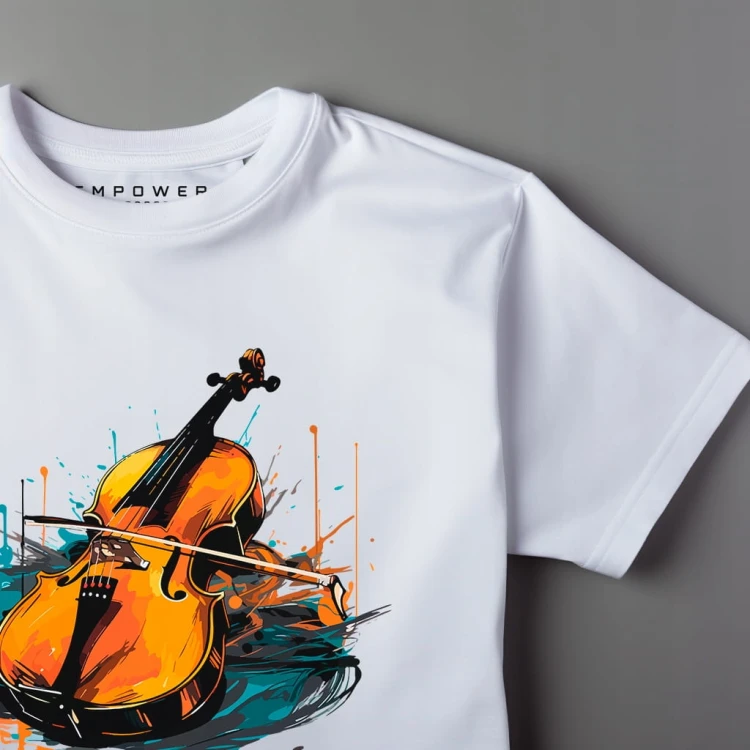 Nowoczesny T-shirt "Wiolonczela" Bawełna