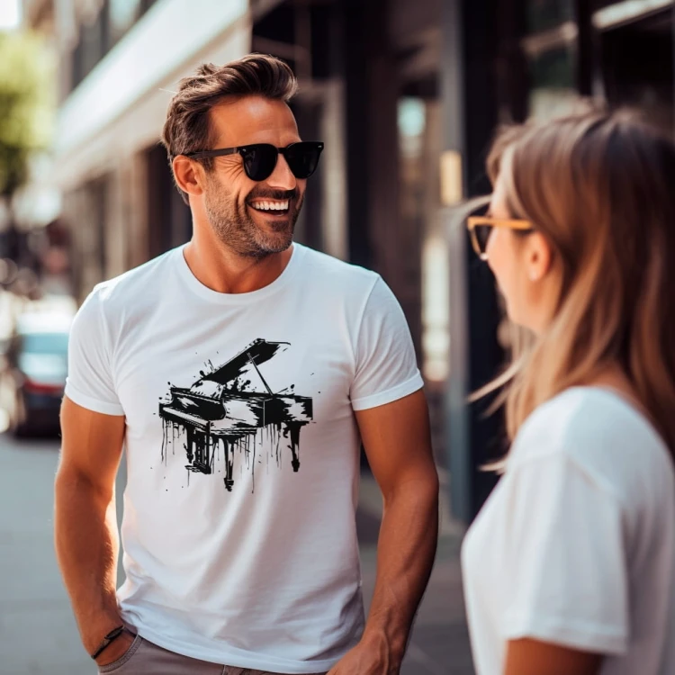 Koszulka T-shirt "Piano" Bawełna