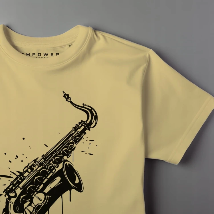 Koszulka T-shirt "Saxophone" Bawełna