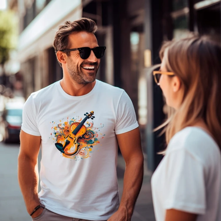 Koszulka T-shirt "Violin" Bawełna