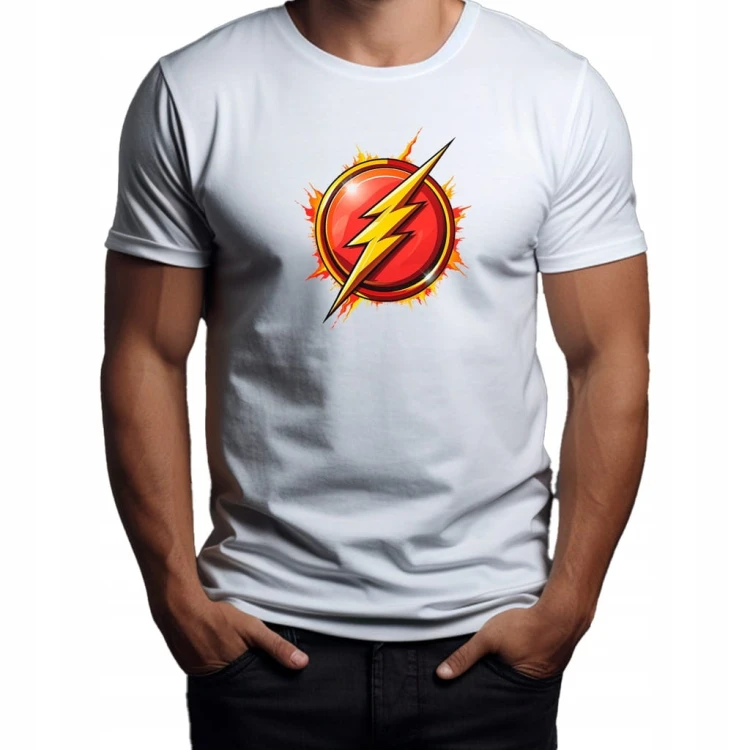 Nowoczesny T-shirt "Flash LOGO" Bawełna