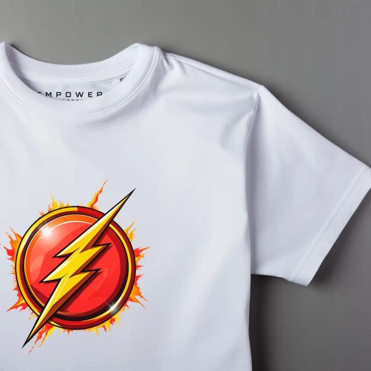 Nowoczesny T-shirt "Flash LOGO" Bawełna