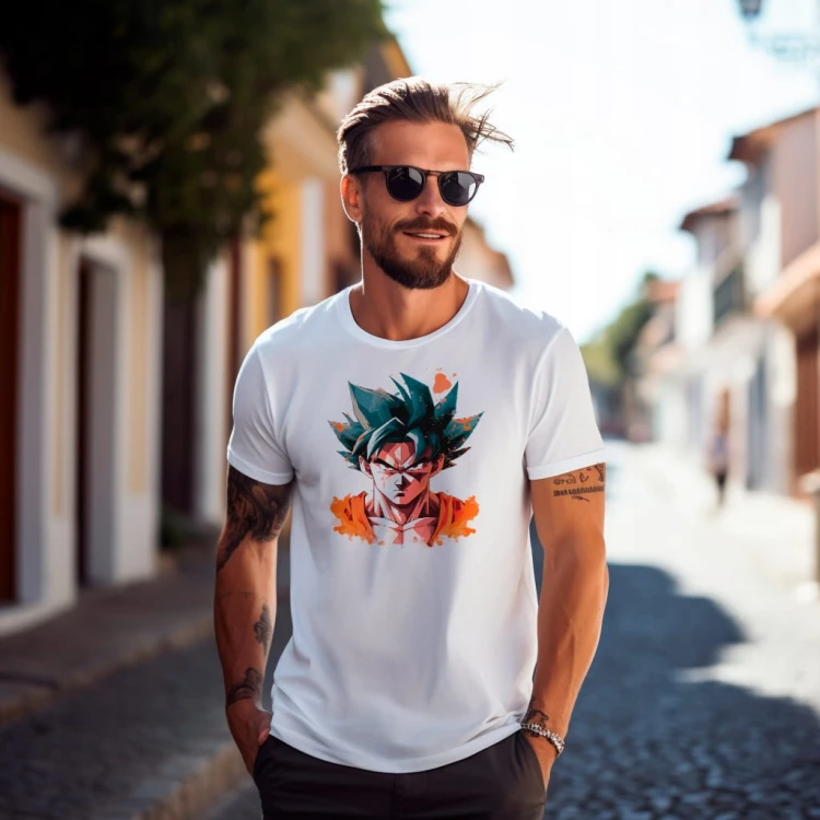 Nowoczesny T-shirt "Goku" Bawełna