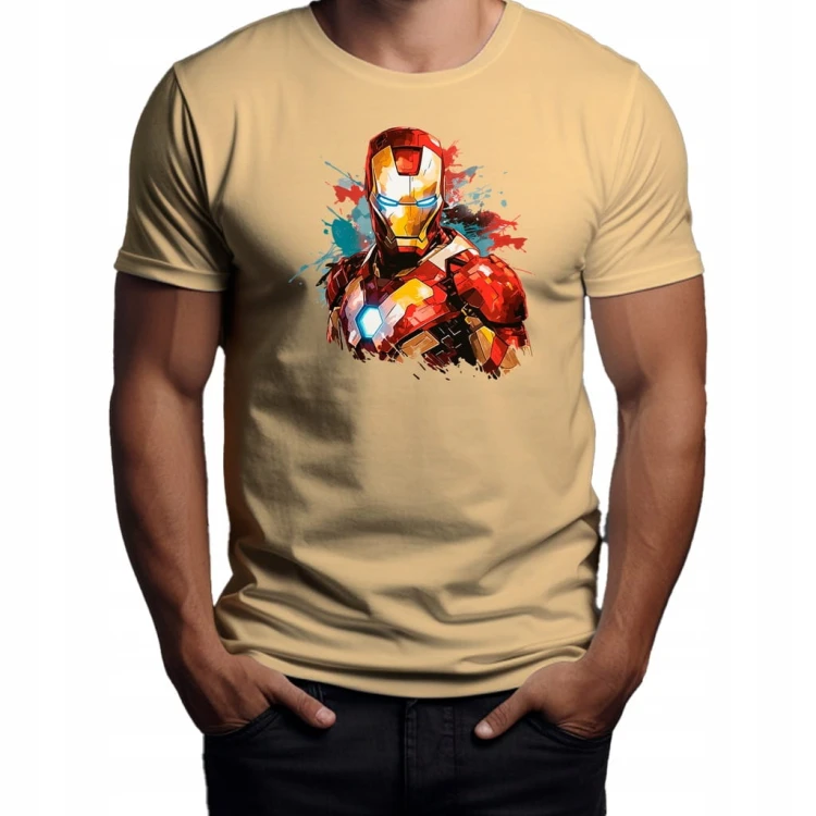 Nowoczesny T-shirt "IRONMAN" Bawełna