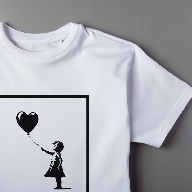 Koszulka "Girl With Balloon by Banksy" Bawełna