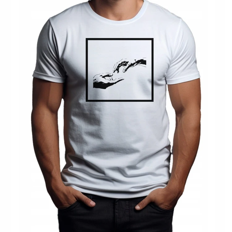 Koszulka Tshirt "The Creation of Adam" Bawełna