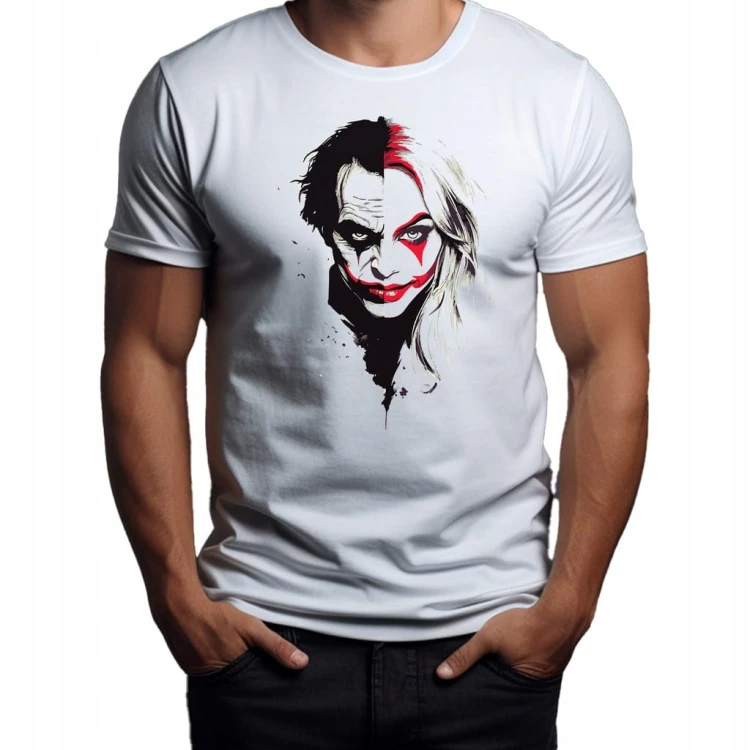 Nowoczesna Koszulka T-Shirt ''Joker i Harley Quinn '' Bawełna
