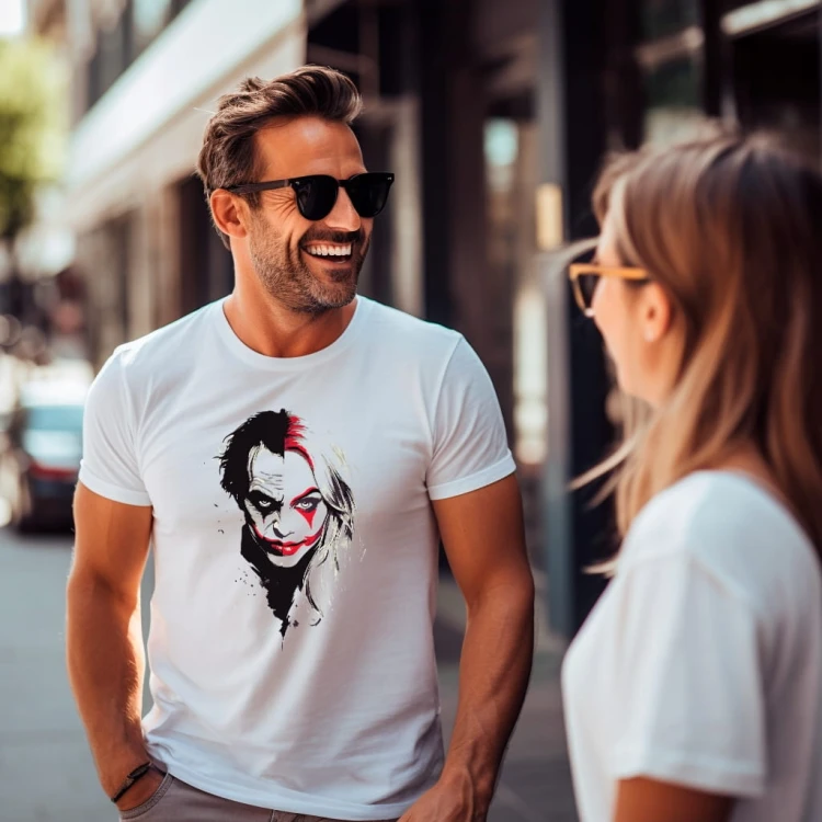 Nowoczesna Koszulka T-Shirt ''Joker i Harley Quinn '' Bawełna