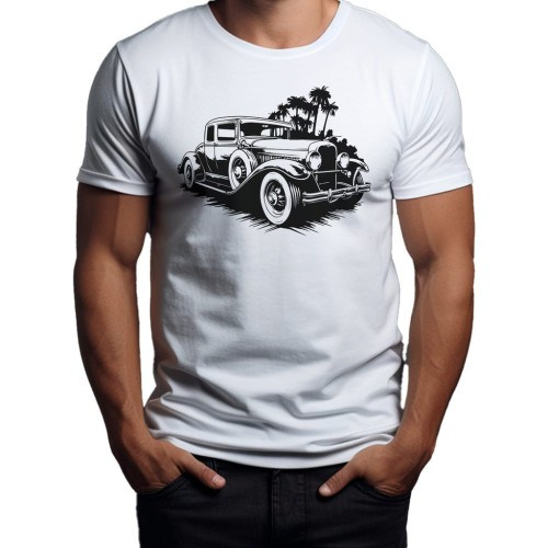 Koszulka T-shirt "RETRO CAR" Bawełna