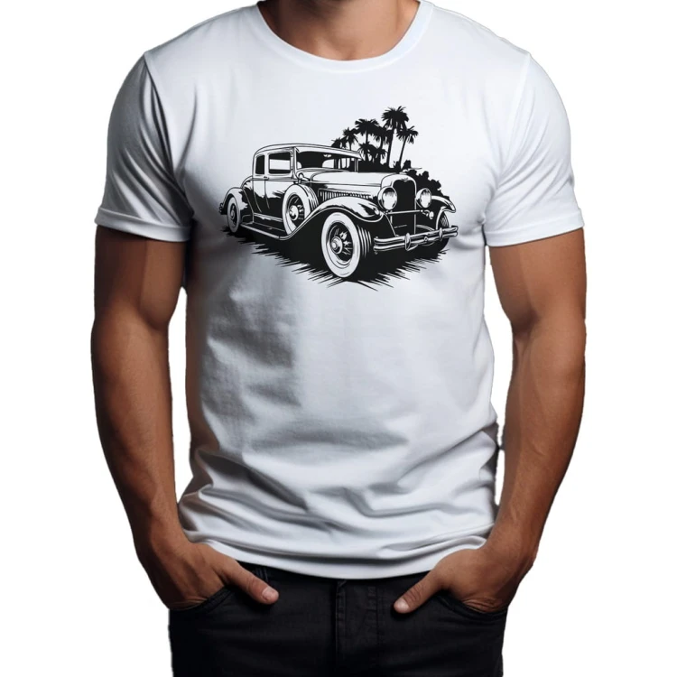 Koszulka T-shirt "RETRO CAR" Bawełna