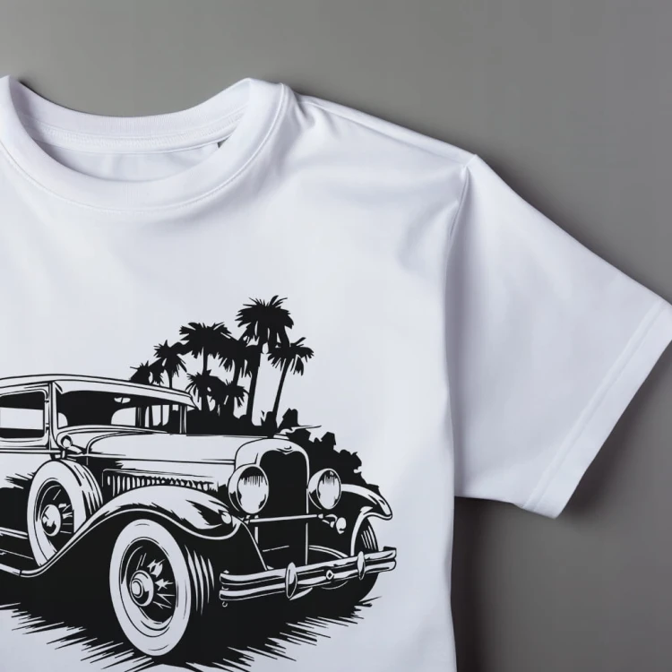 Koszulka T-shirt "RETRO CAR" Bawełna