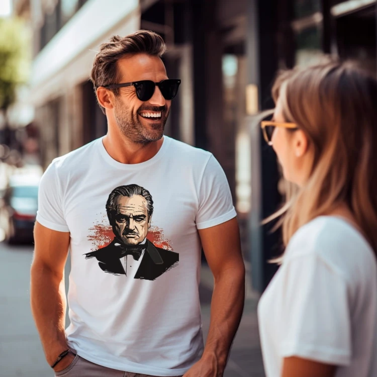 Nowoczesna Koszulka T-Shirt ''The Godfather'' Bawełna