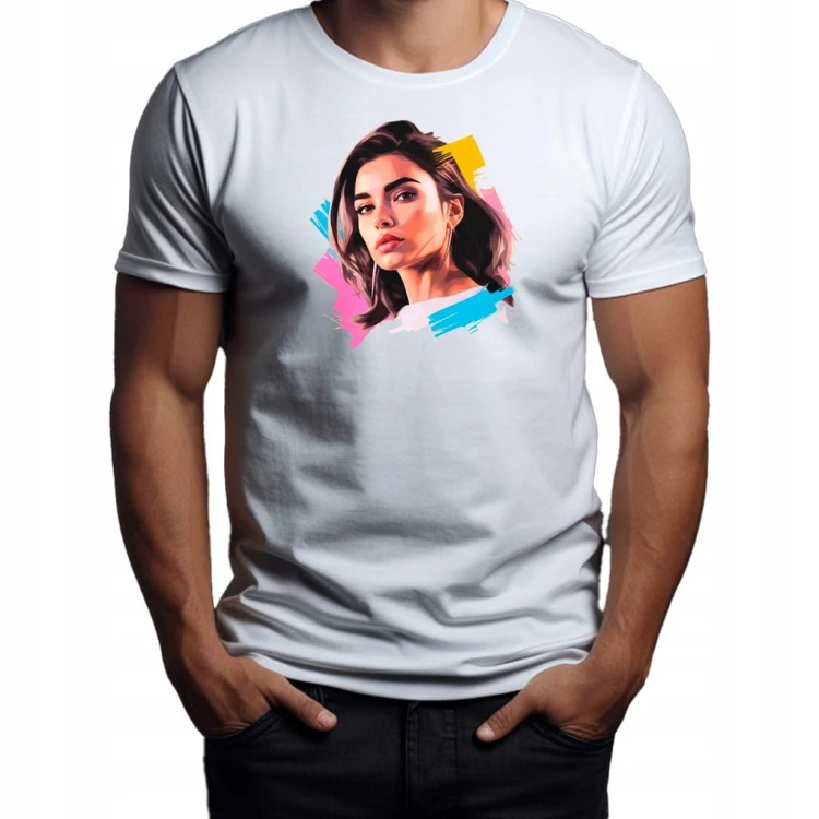 Nowoczesny T-shirt "Dua Lipa" Bawełna