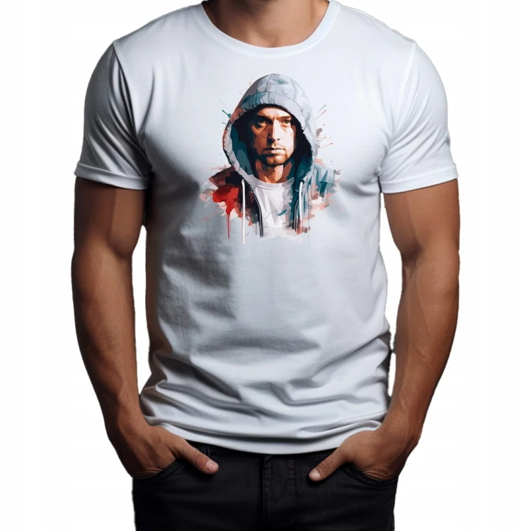 Nowoczesny T-shirt "Eminem" Bawełna