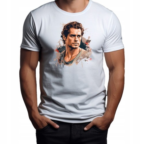 Nowoczesny T-shirt "Henry Cavill" Bawełna