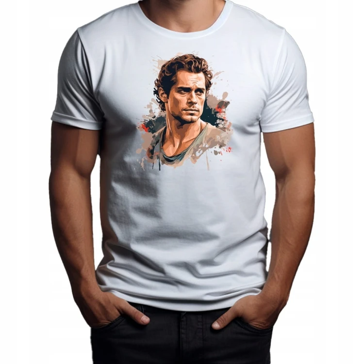Nowoczesny T-shirt "Henry Cavill" Bawełna