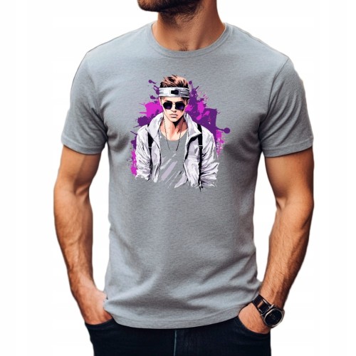 Nowoczesny T-shirt "Justin Bieber" Bawełna